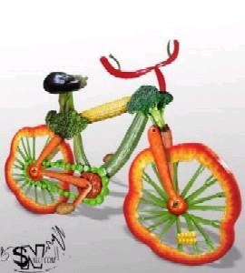 v�lo fait avec des l�gumes